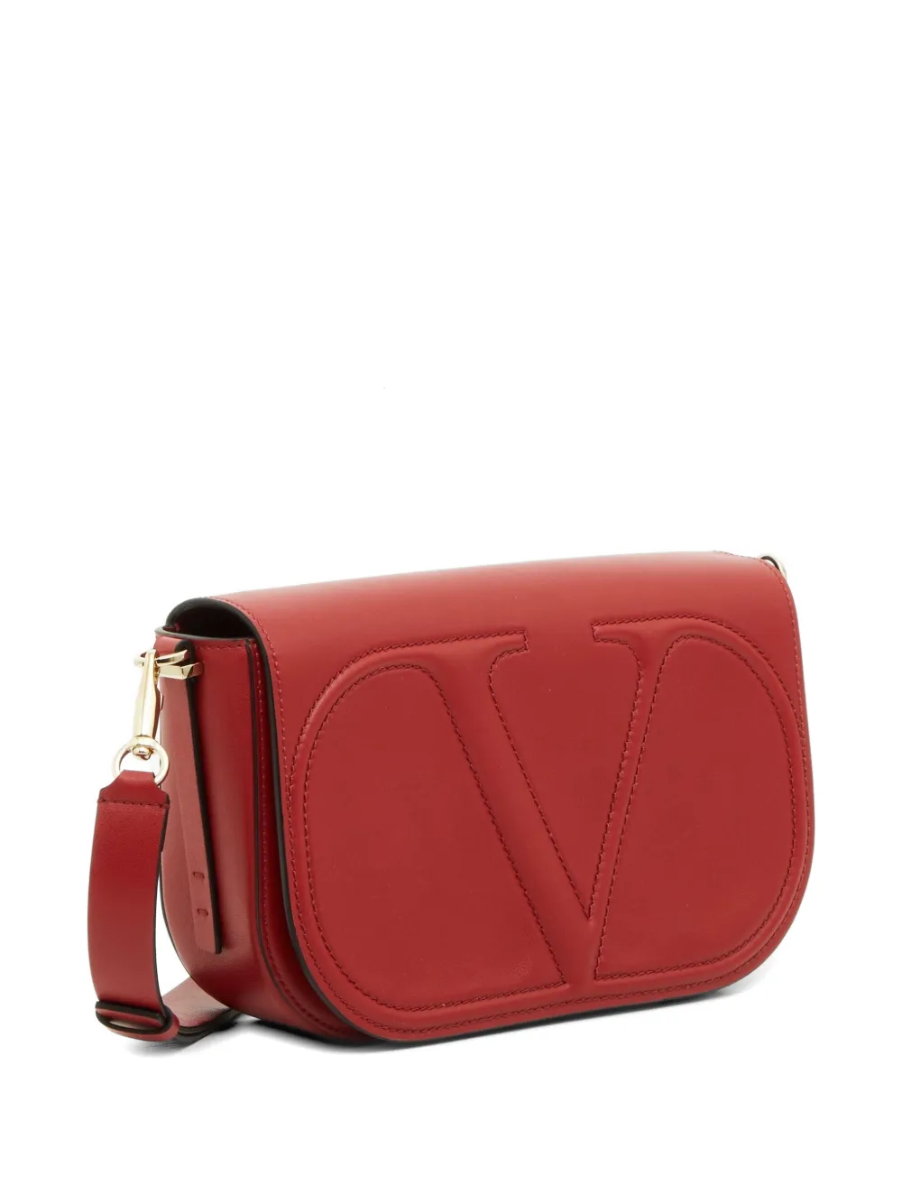 Valentino Garavani VLogo Walk kalfsleren schoudertas Rood