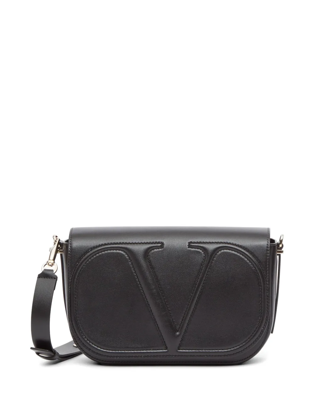 Valentino Garavani Borsa a spalla VLogo Walk in pelle di vitello - Nero