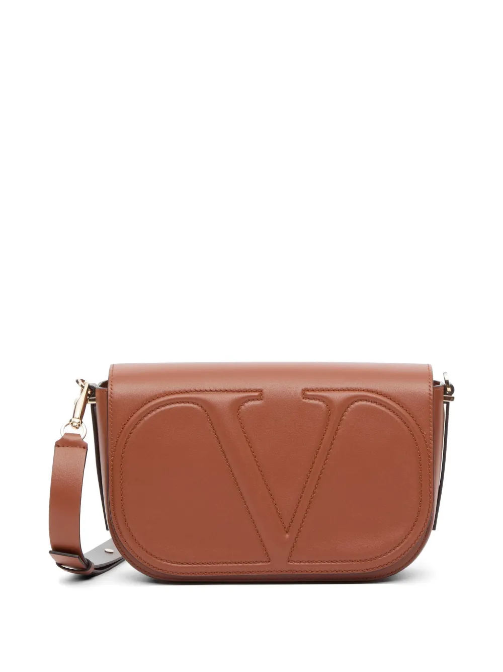 Valentino Garavani Borsa a spalla VLogo Walk in pelle di vitello - Marrone