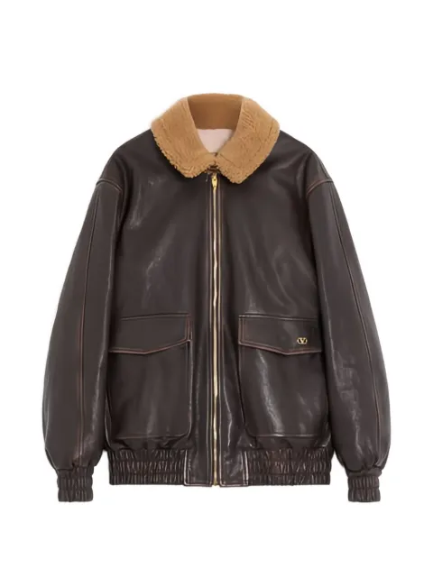 Valentino Garavani chamarra bomber con cuello texturizado