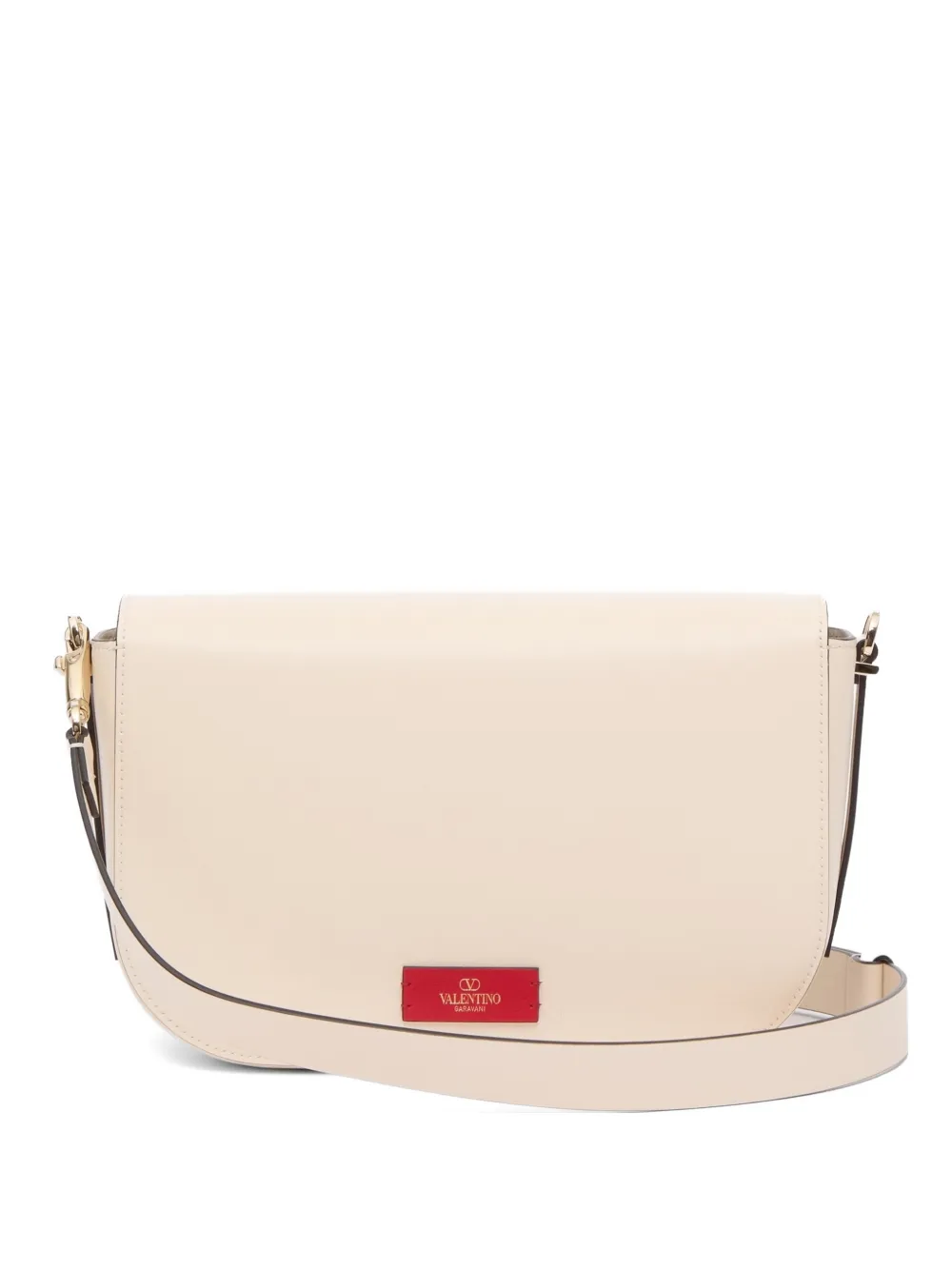 Valentino Garavani VLogo Walk kalfsleren schoudertas Beige