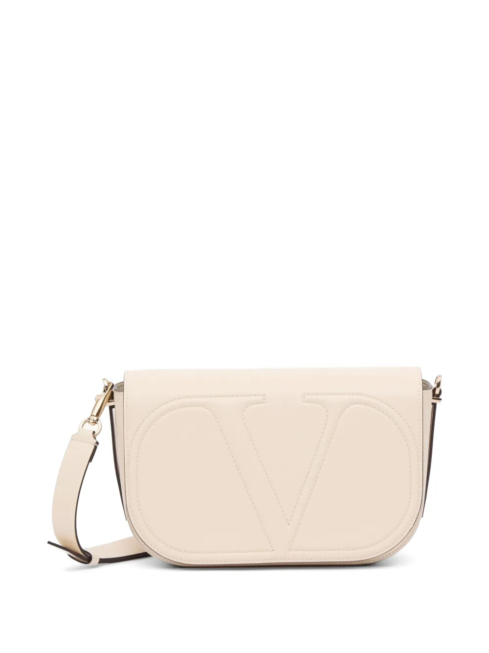 Valentino Garavani VLogo Walk Schultertasche aus Kalbsleder - Nude