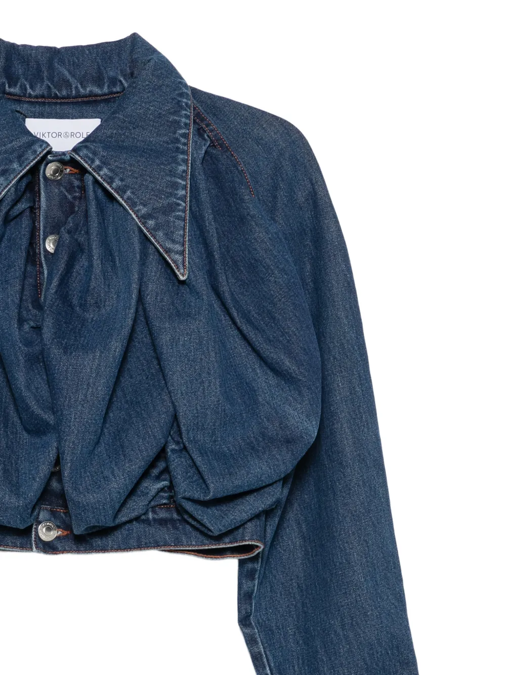 Viktor & Rolf Pumpkin cropped denim jack Blauw