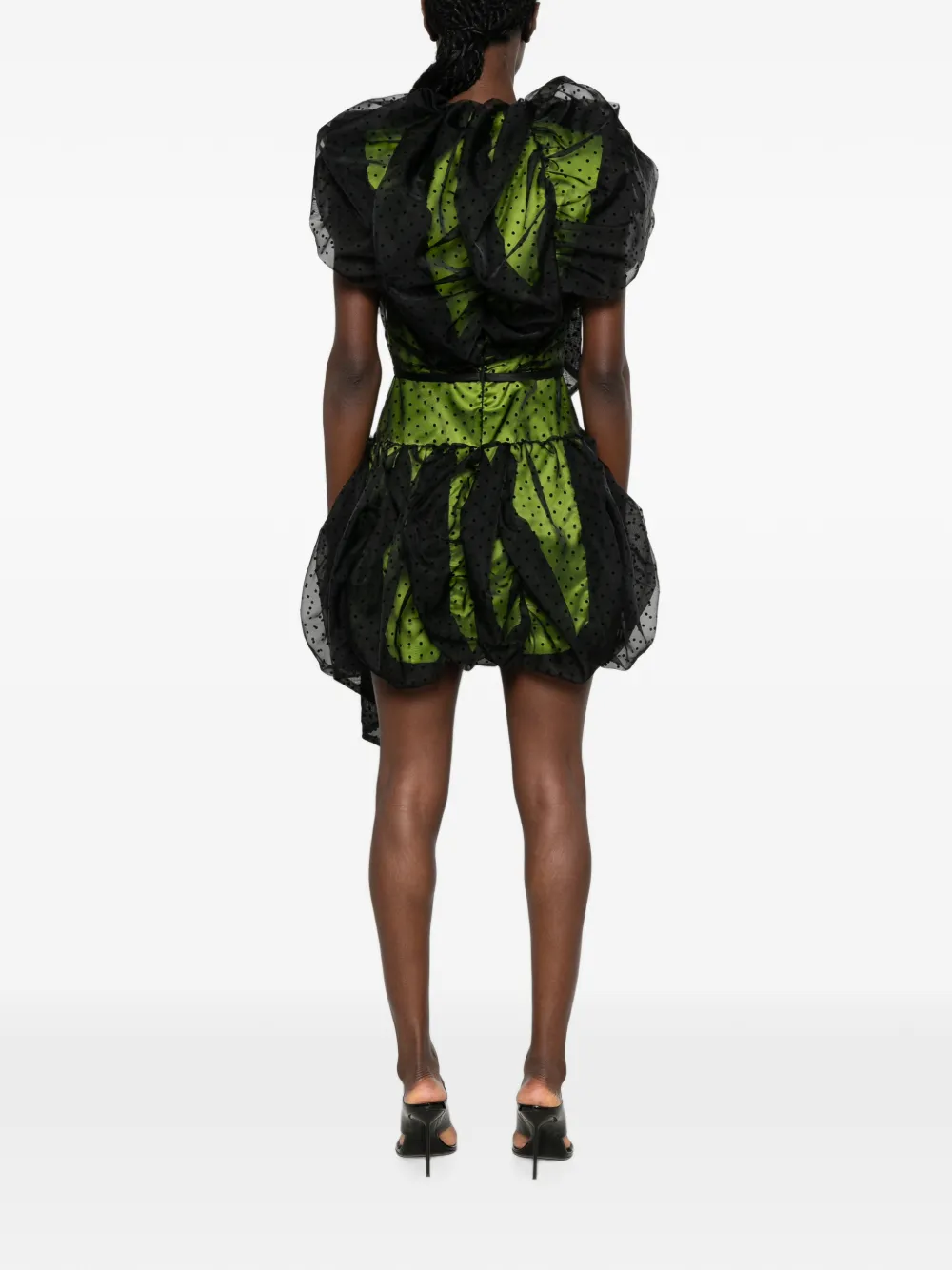 Viktor & Rolf Mini-jurk met stippen en ruches Zwart