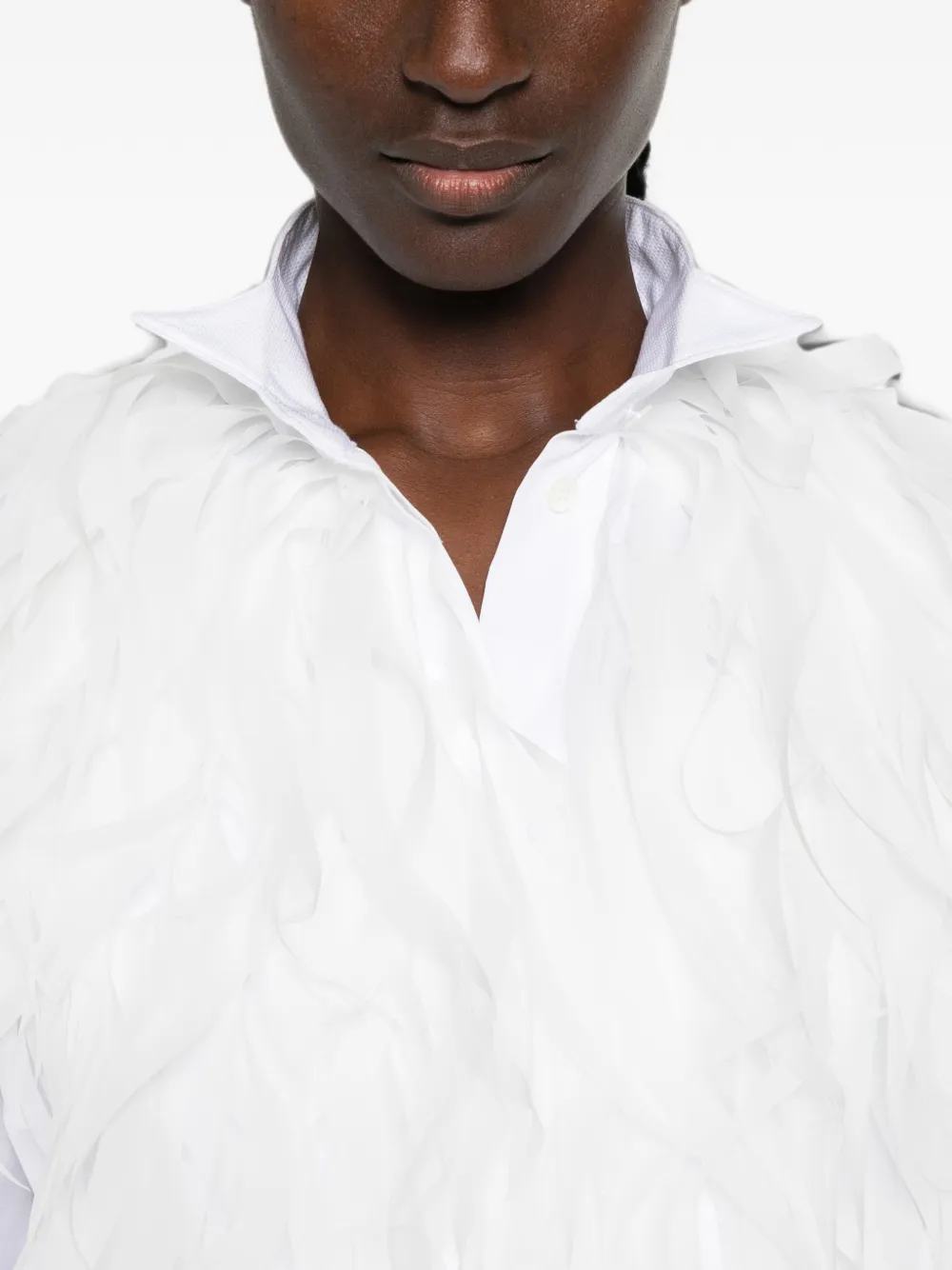 Viktor & Rolf Rok verfraaid met veren Beige