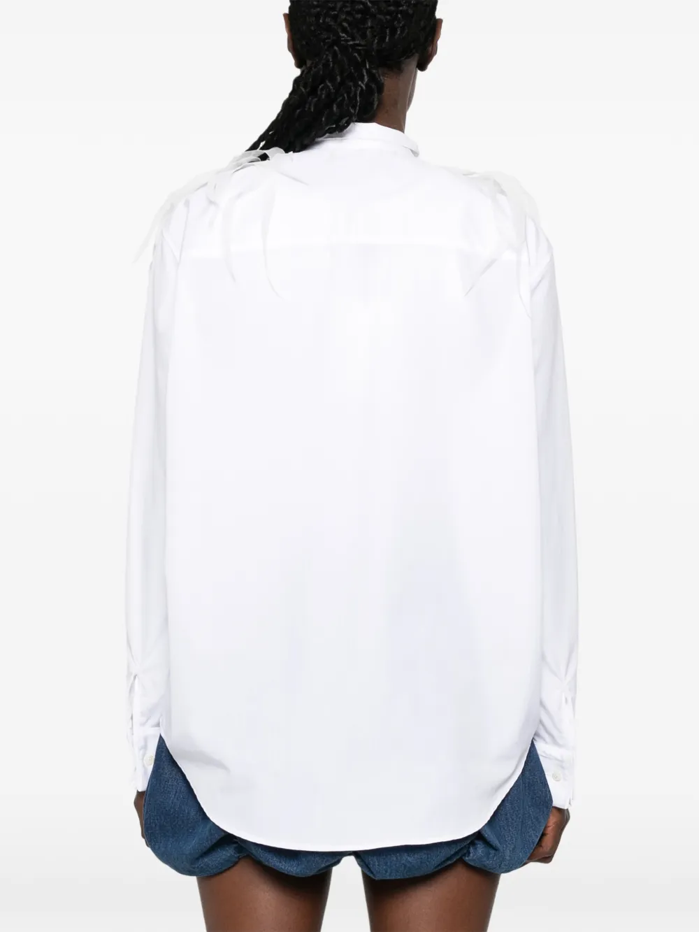 Viktor & Rolf Rok verfraaid met veren Beige