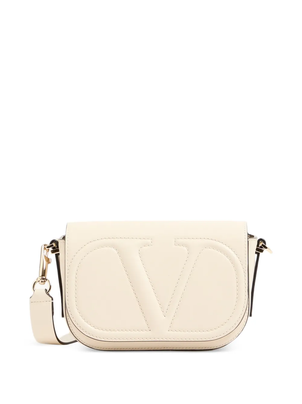 Valentino Garavani VLogo Walk kleine kalfsleren schoudertas Beige