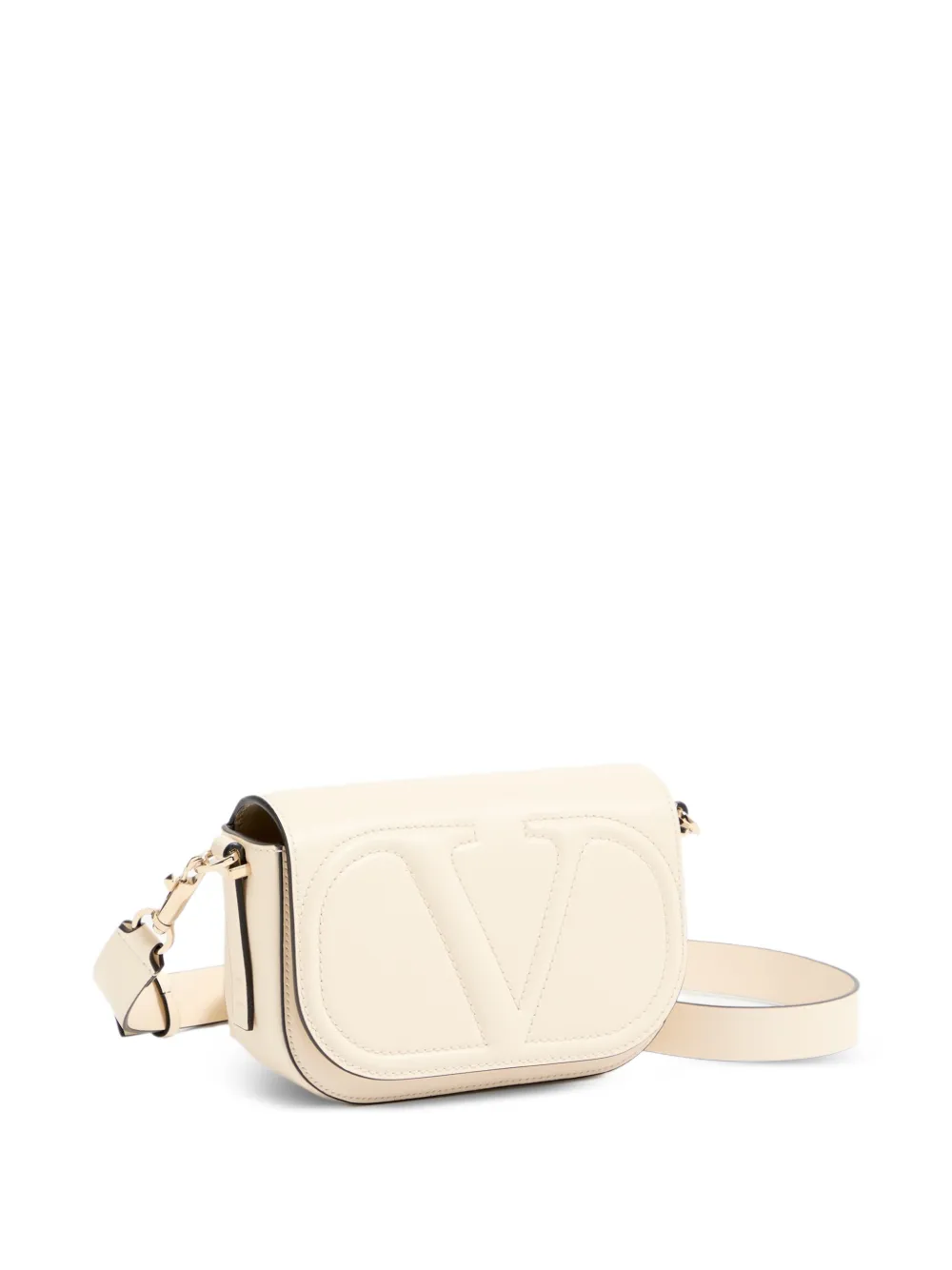 Valentino Garavani VLogo Walk kleine kalfsleren schoudertas Beige