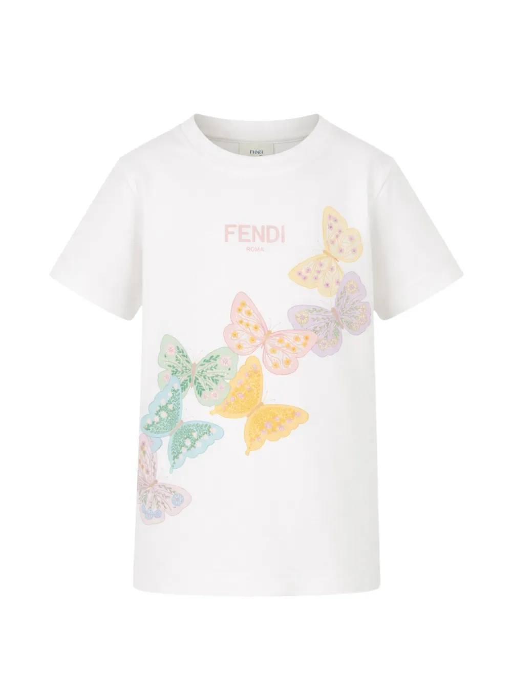 Fendi Kids butterfly-print T-shirt - Weiß