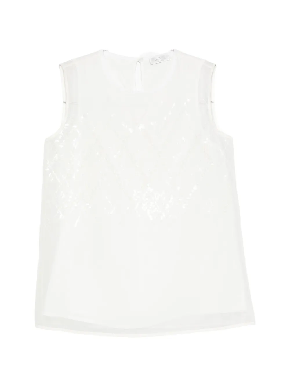 PANICALE sequin-embellished sleeveless top - Bianco