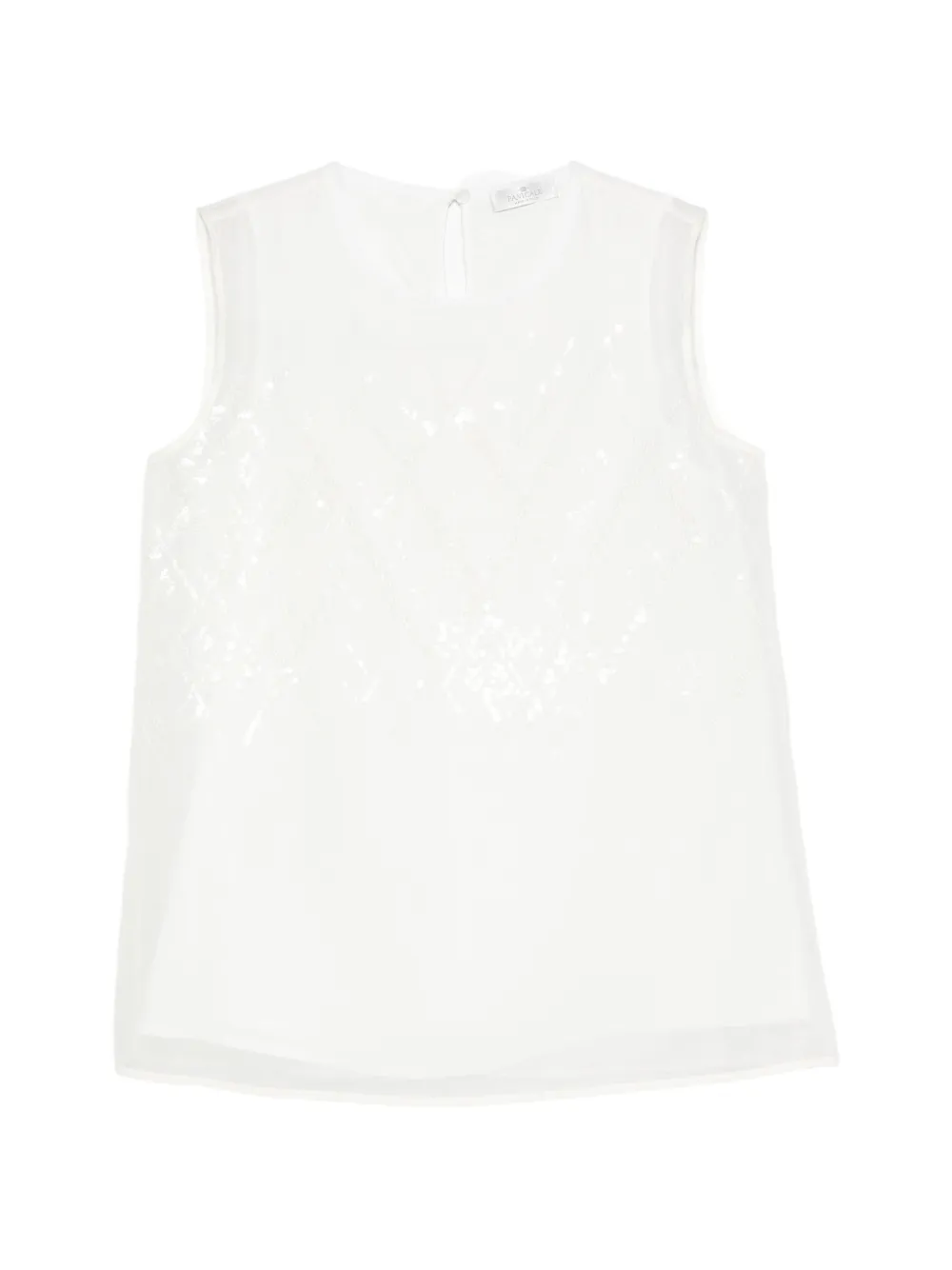 PANICALE sequin-embellished sleeveless top - Bianco