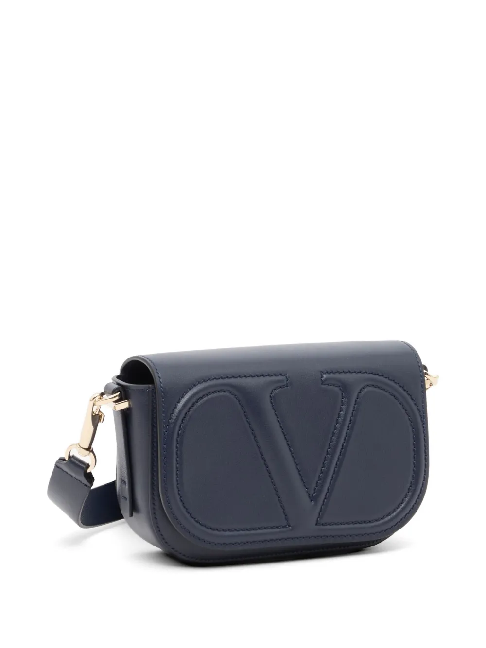 Valentino Garavani VLogo Walk kleine kalfsleren crossbodytas Blauw
