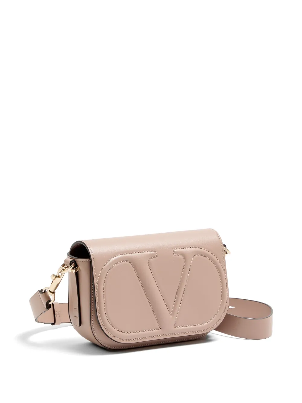 Valentino Garavani VLogo Walk kleine kalfsleren crossbodytas Beige