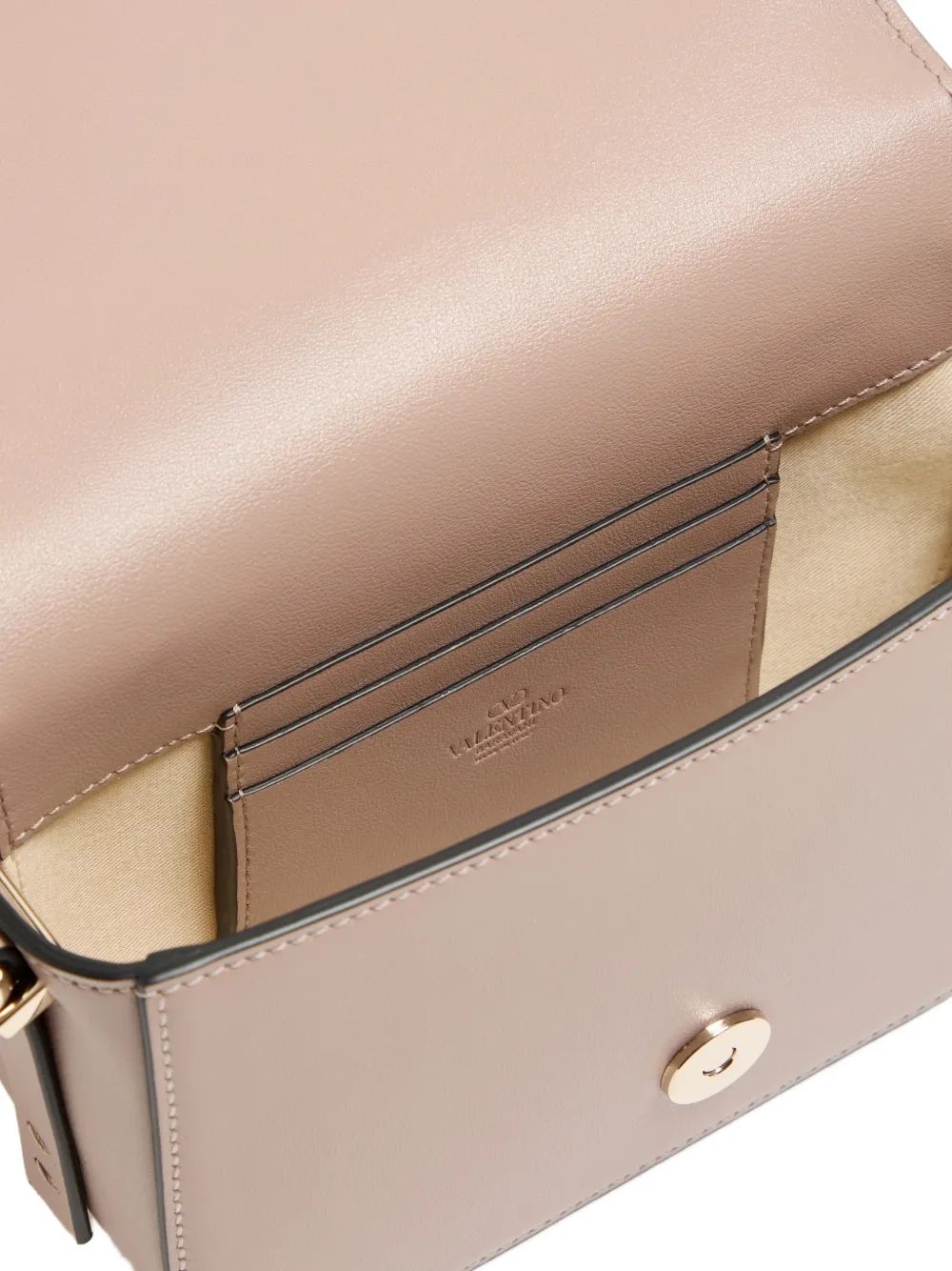 Valentino Garavani VLogo Walk kleine kalfsleren crossbodytas Beige