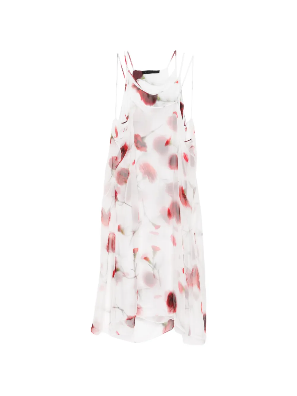 ALAINPAUL carnation-print silk dress - Bianco