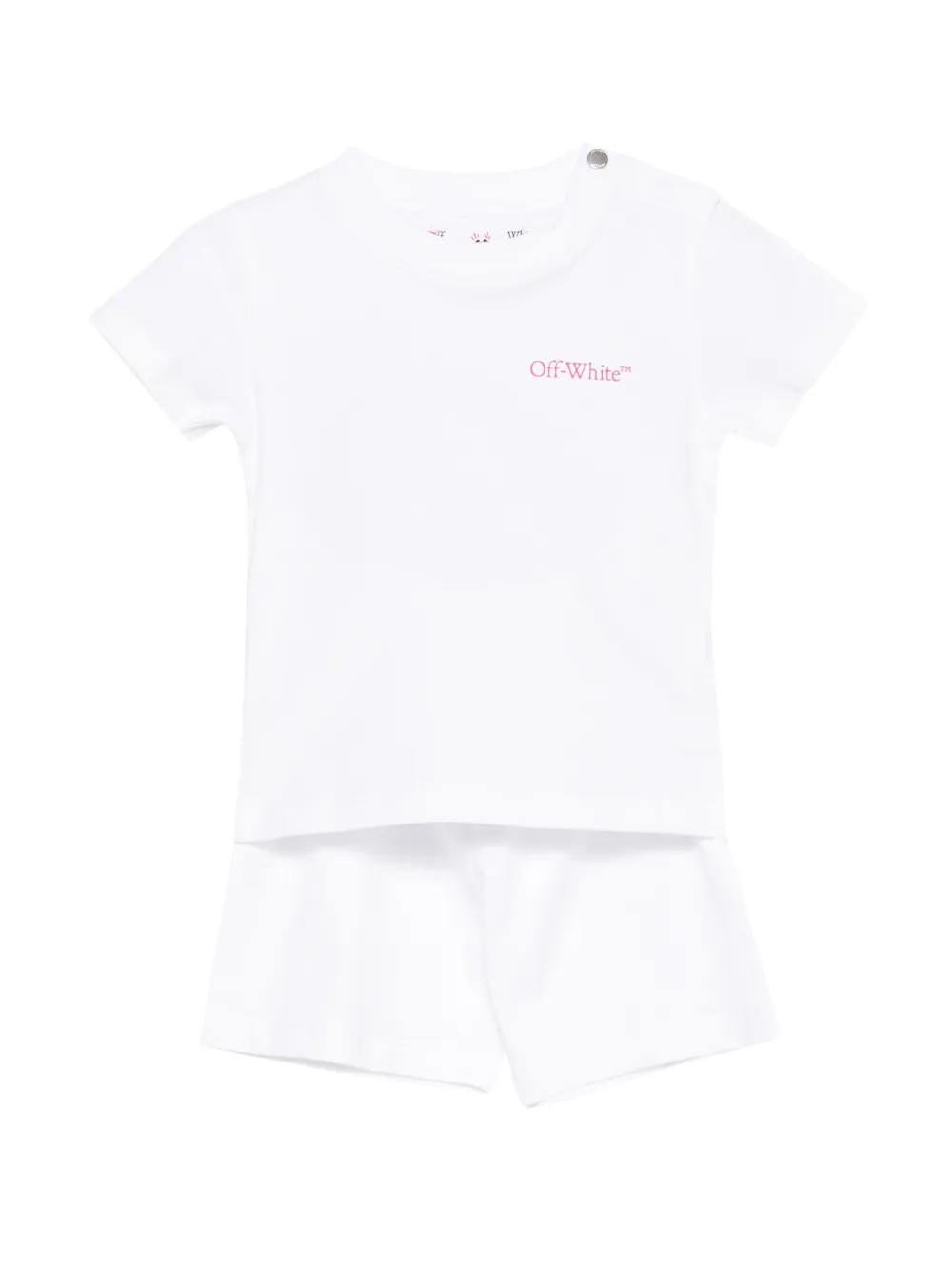 Off-White Kids Arrows logo-print shorts set - Bianco