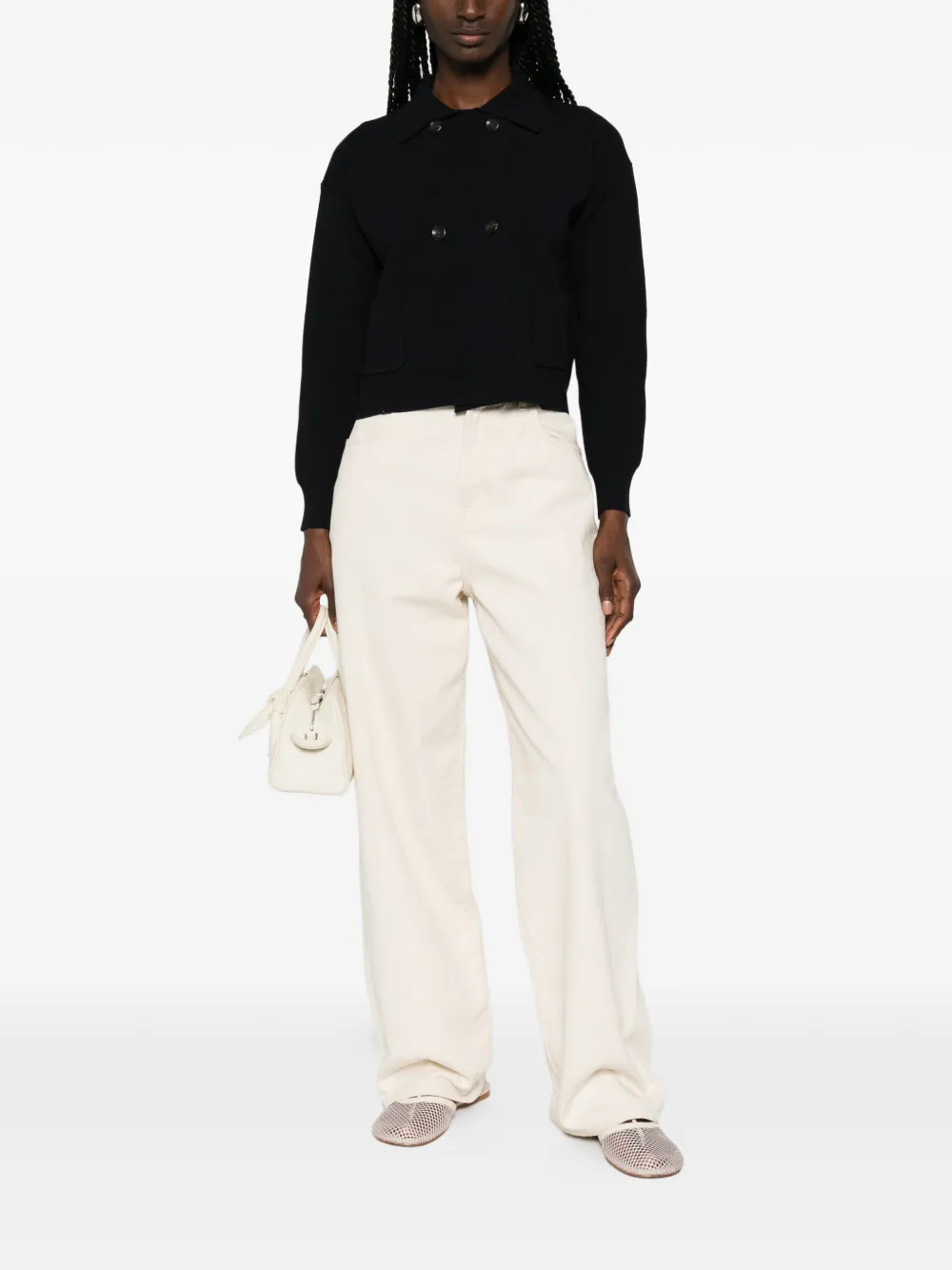 Max Mara Ghia vest met dubbele rij knopen Zwart