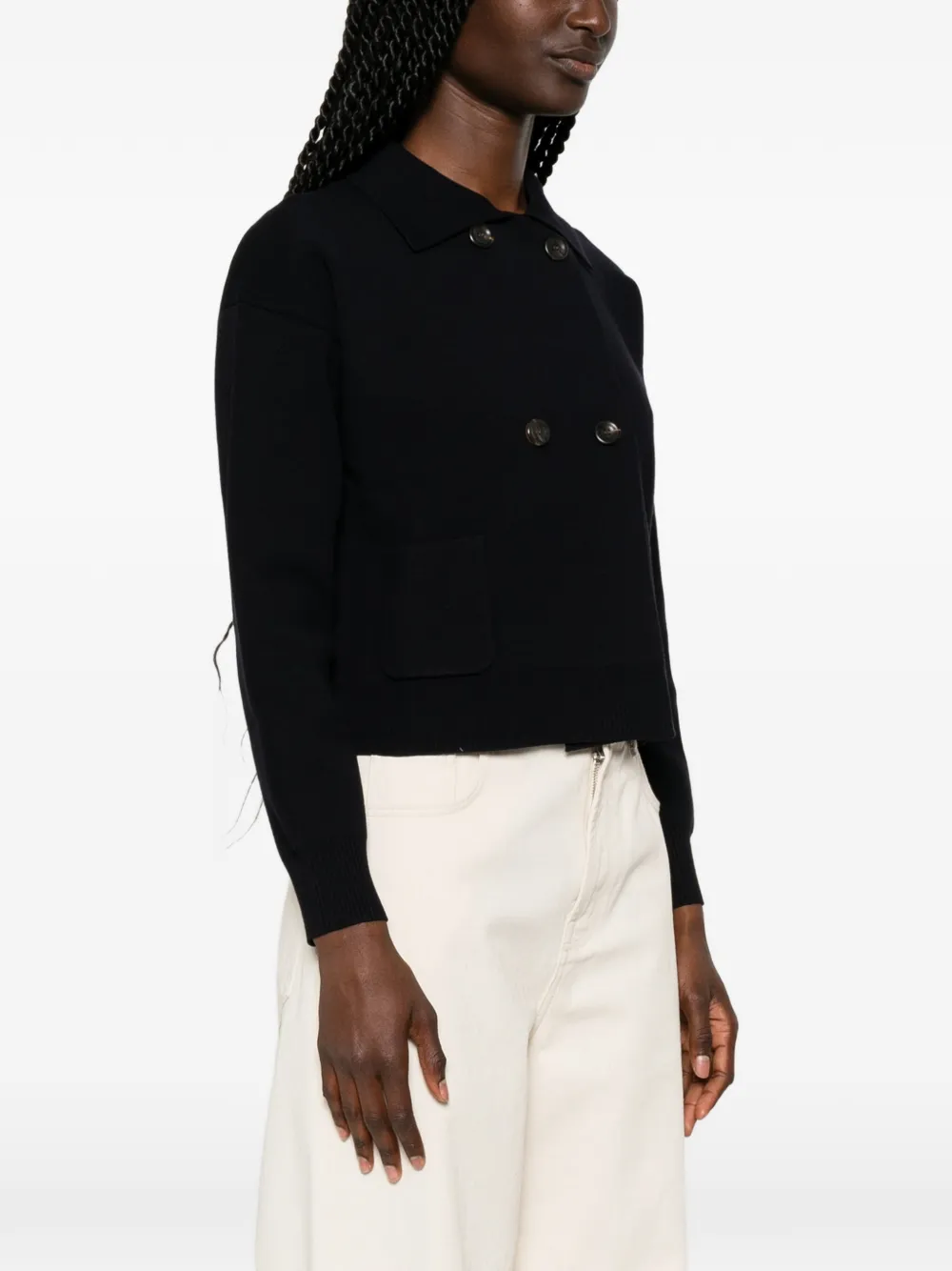 Max Mara Ghia vest met dubbele rij knopen Zwart