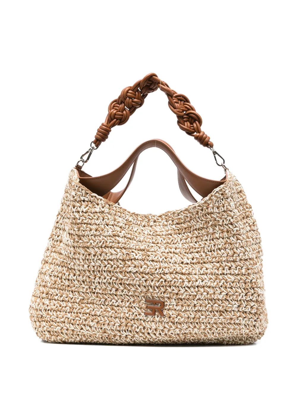 ERMANNO FIRENZE Anika braided-handle woven tote bag - Toni neutri