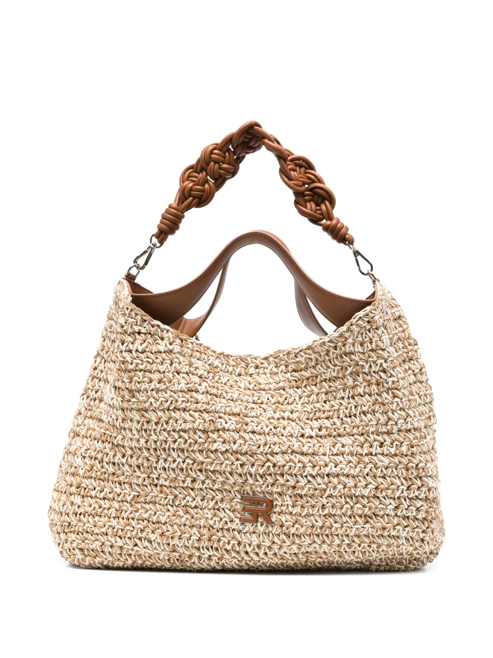 ERMANNO FIRENZE Anika braided-handle woven tote bag - Toni neutri