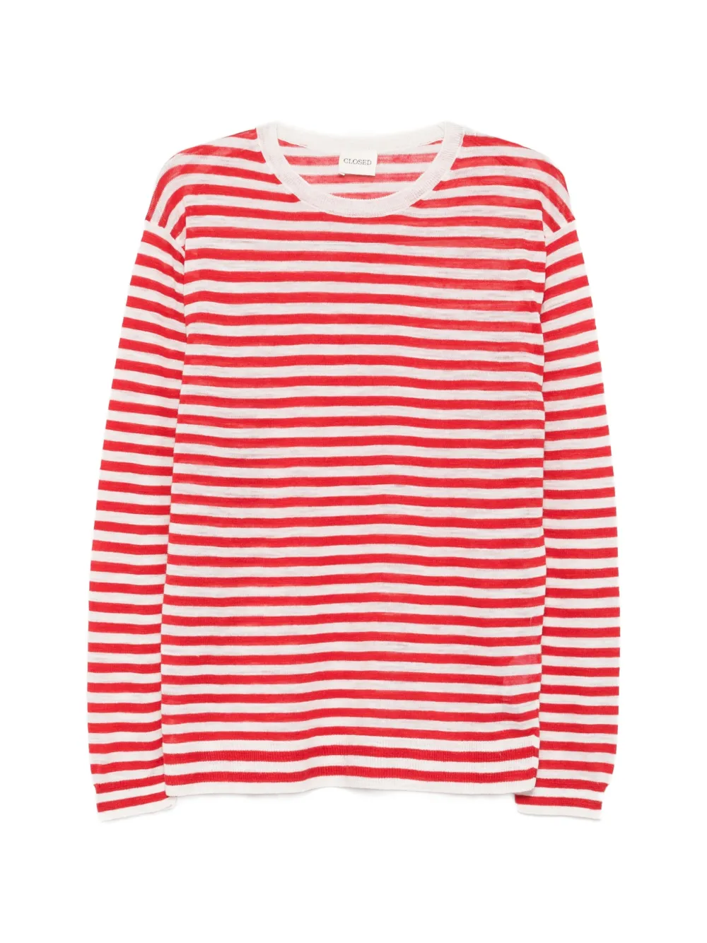Closed horizontal-stripe sweater - Rosso