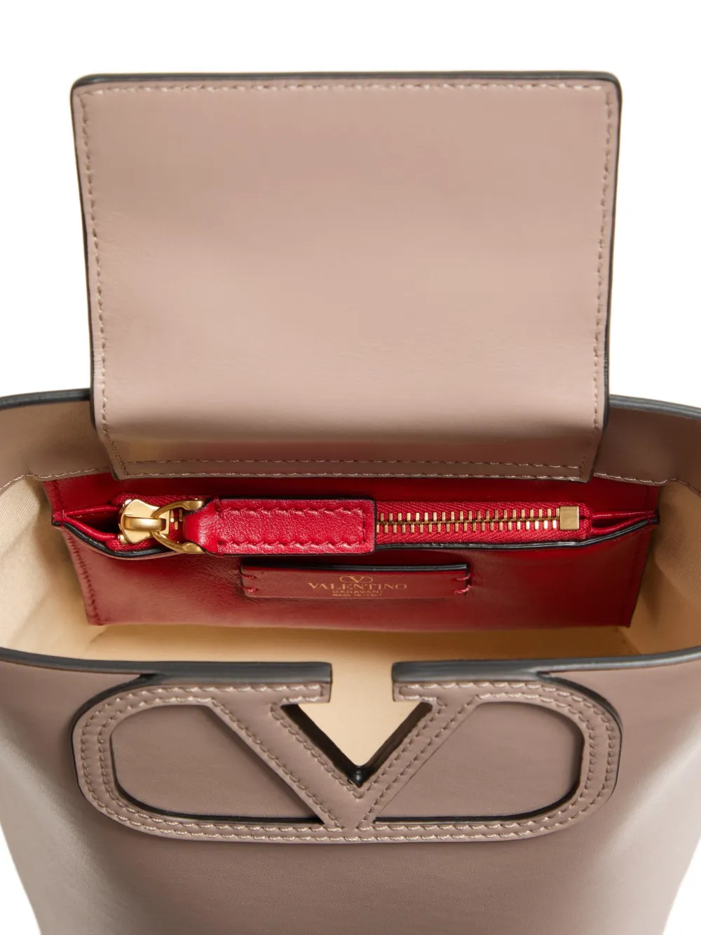 Valentino Garavani Fill Me kleine kalfsleren bucket-tas Roze