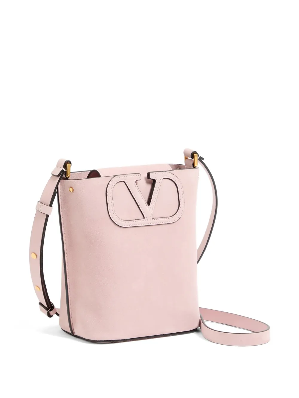 Valentino Garavani Kleine Fill Me suède bucket-tas Roze