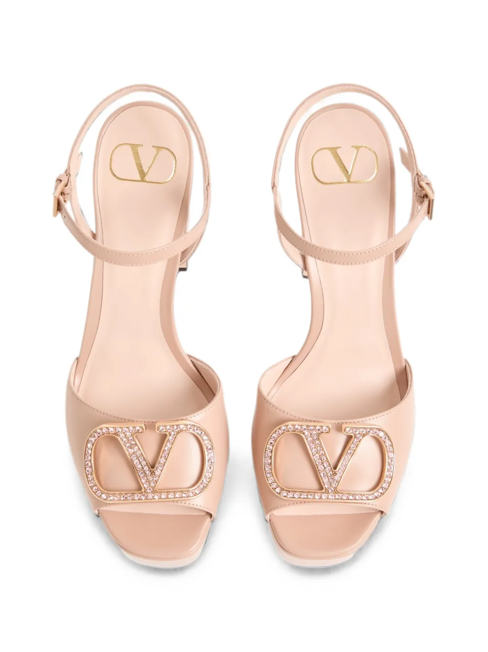 Valentino Garavani sandals with VLogo Signature platform in calfskin 115mm Roze