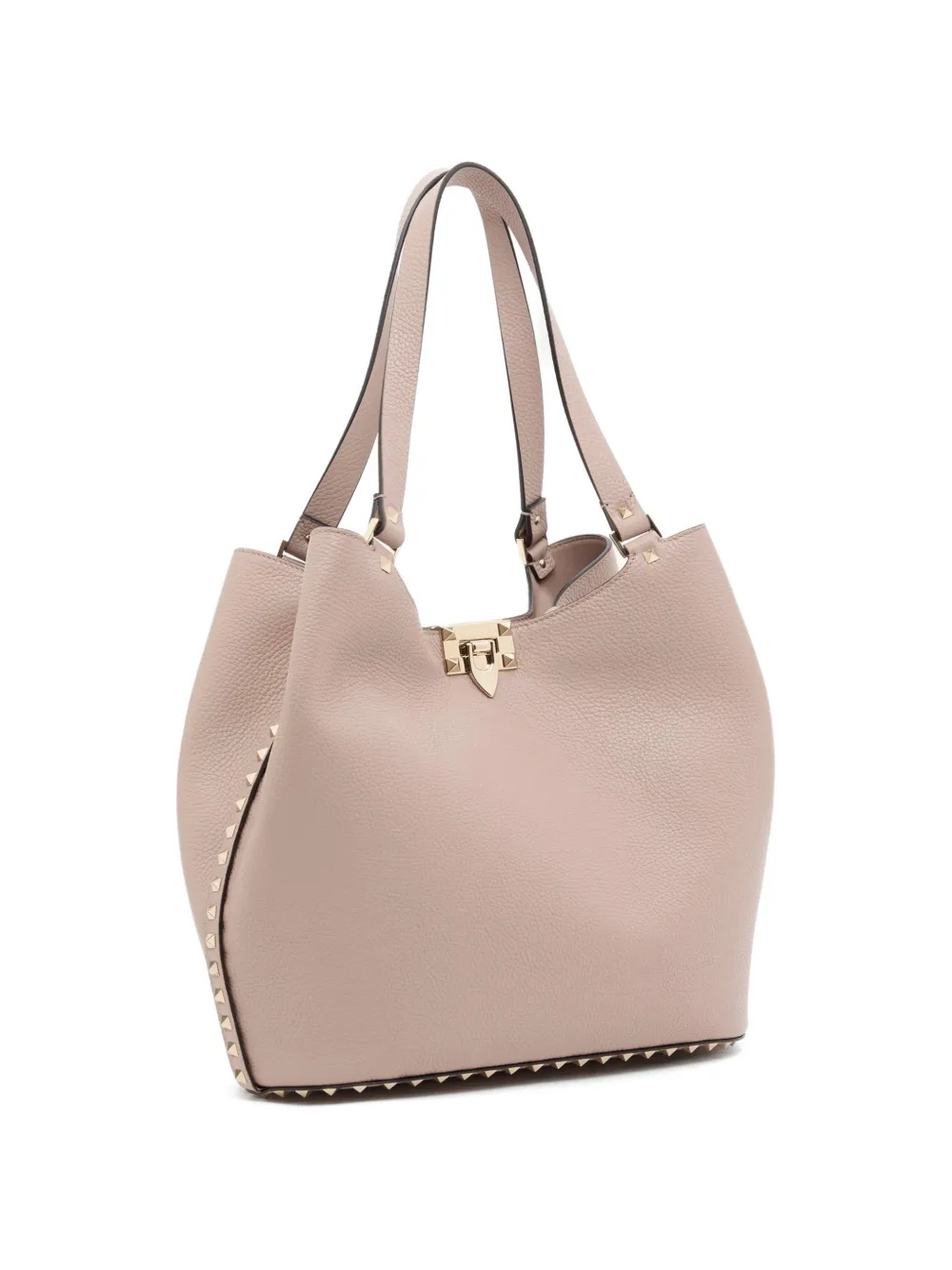 Valentino Garavani Rockstud shopper van korrelig kalfsleer Roze