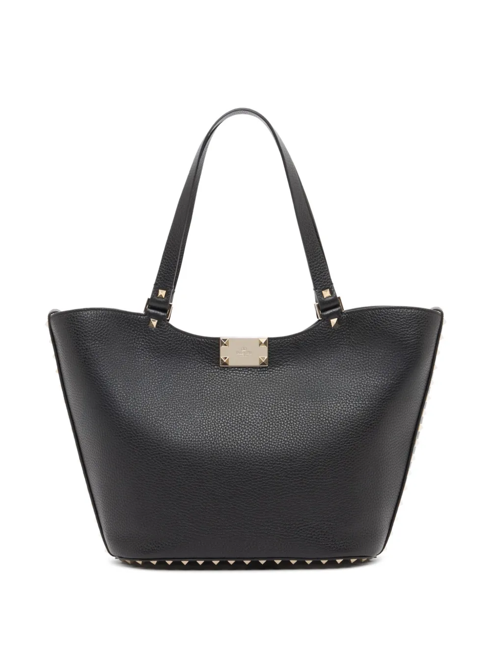 Valentino Garavani Rockstud kleine shopper van korrelig kalfsleer Zwart