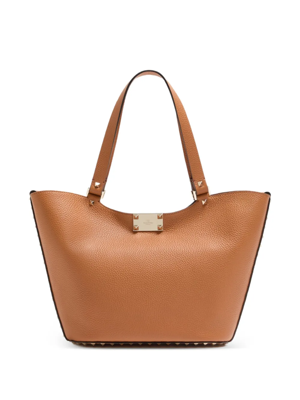 Valentino Garavani Rockstud shopper van bewerkt leer Bruin