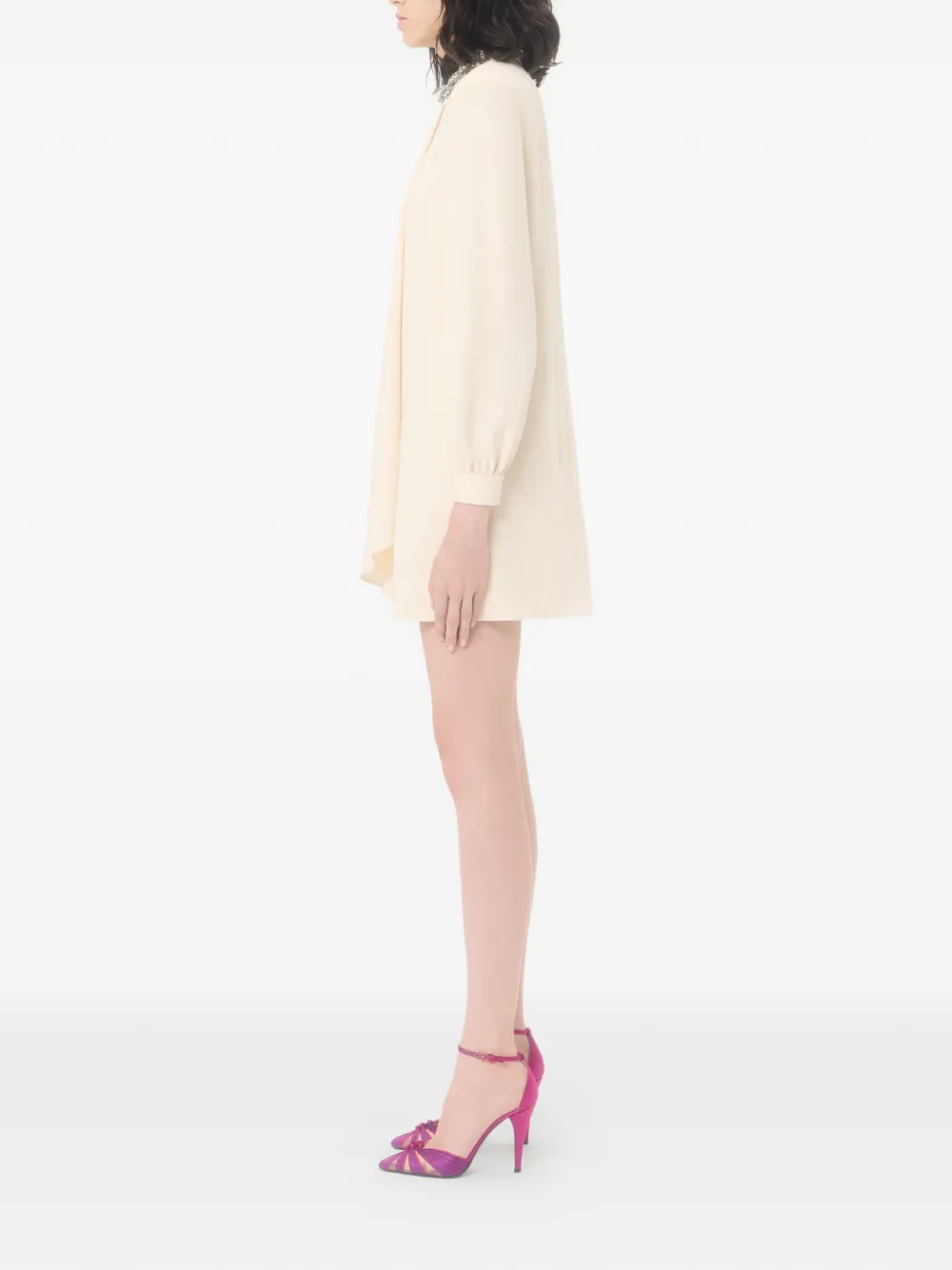 Valentino Garavani Mini-jurk verfraaid met kristallen Beige