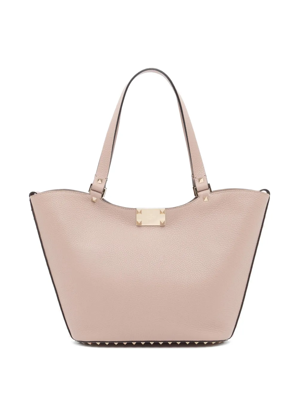 Valentino Garavani Rockstud small shopping bag in grainy calfskin Roze