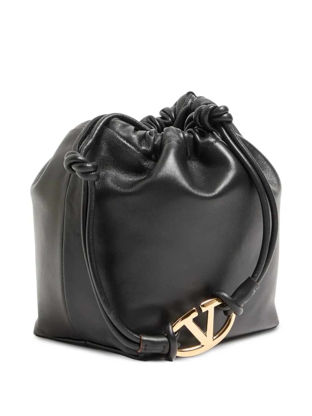 Valentino Garavani VLogo Pouf pouch bag in nappa leather Zwart