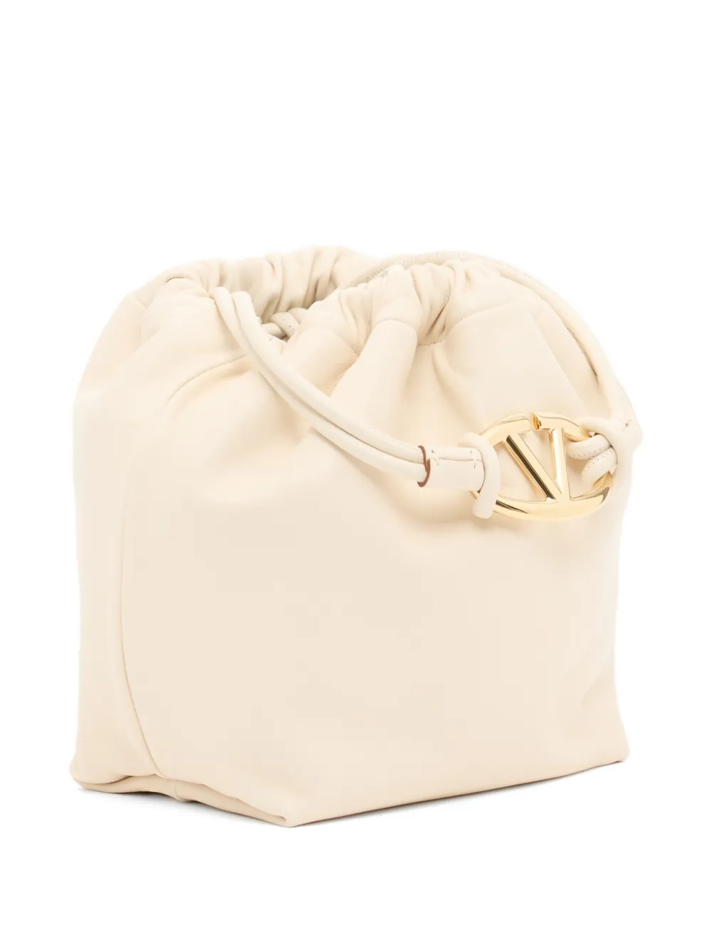 Valentino Garavani VLogo Pouf pouch bag in nappa leather Wit