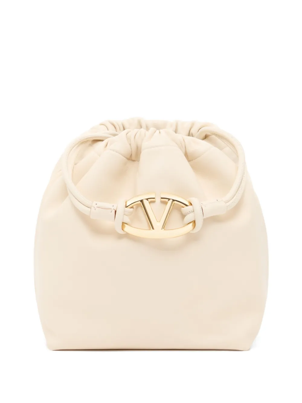 Valentino Garavani VLogo Pouf pouch bag in nappa leather - Bianco
