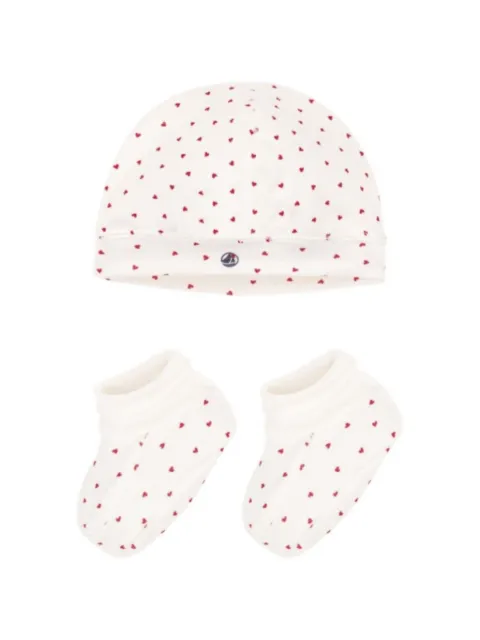 Petit Bateau heart-print hat set