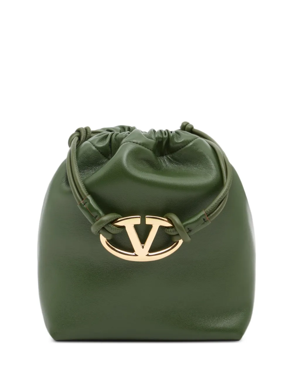 Valentino Garavani Pouch VLogo Pouf in nappa - Verde