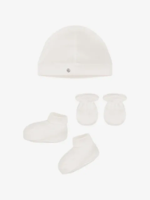 Petit Bateau logo-plaque hat set