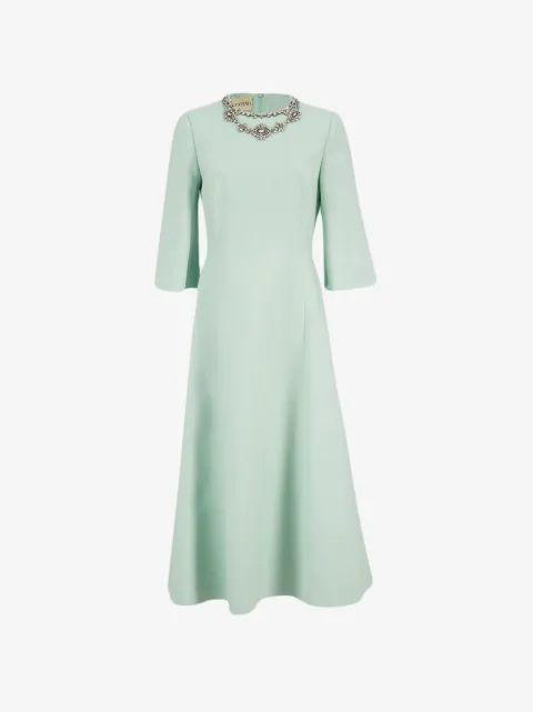 Valentino Garavani Crepe Couture Midikleid mit Stickerei