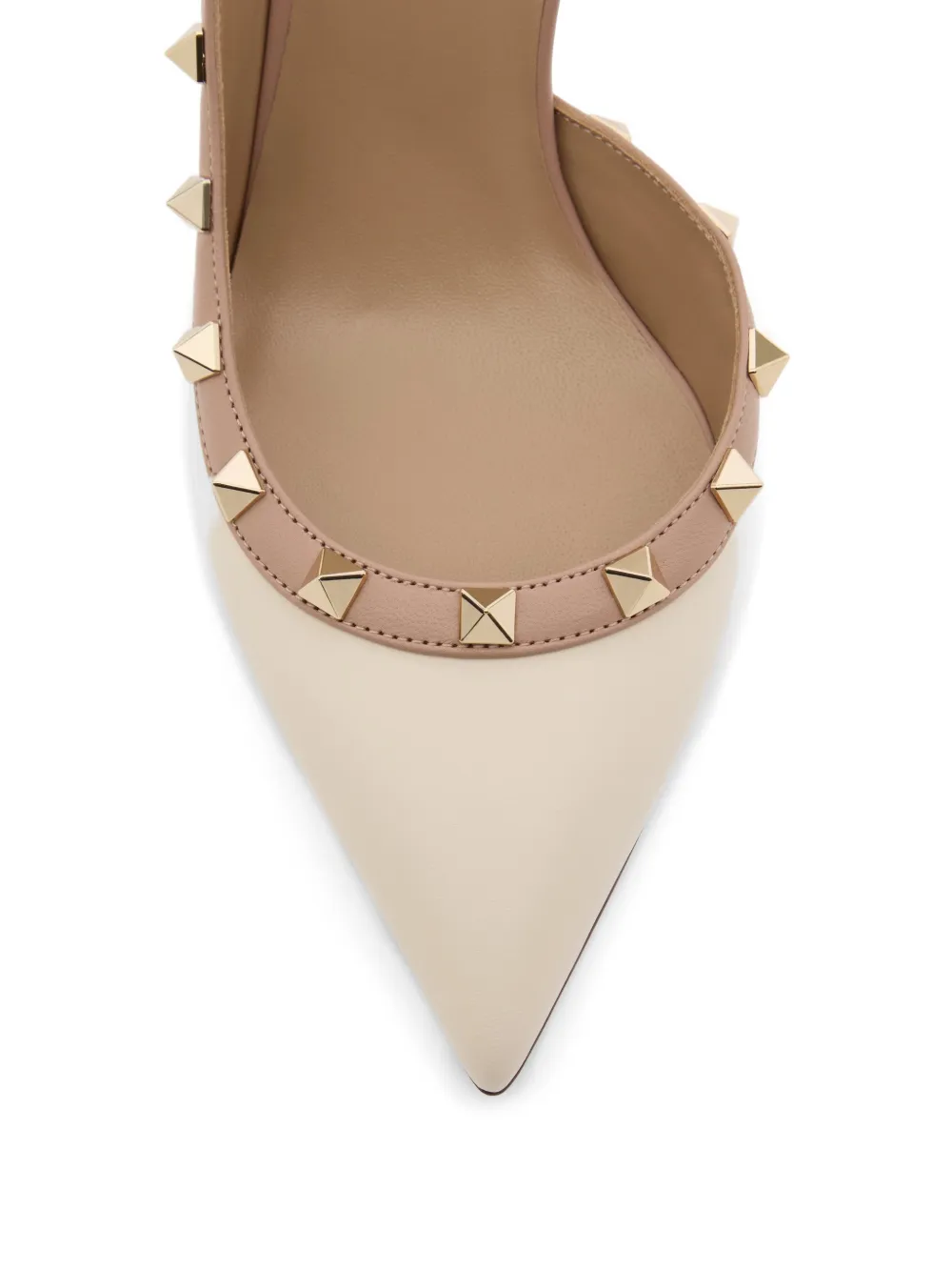 Valentino Garavani Rockstud kalfsleren slingback pumps 85 mm Beige