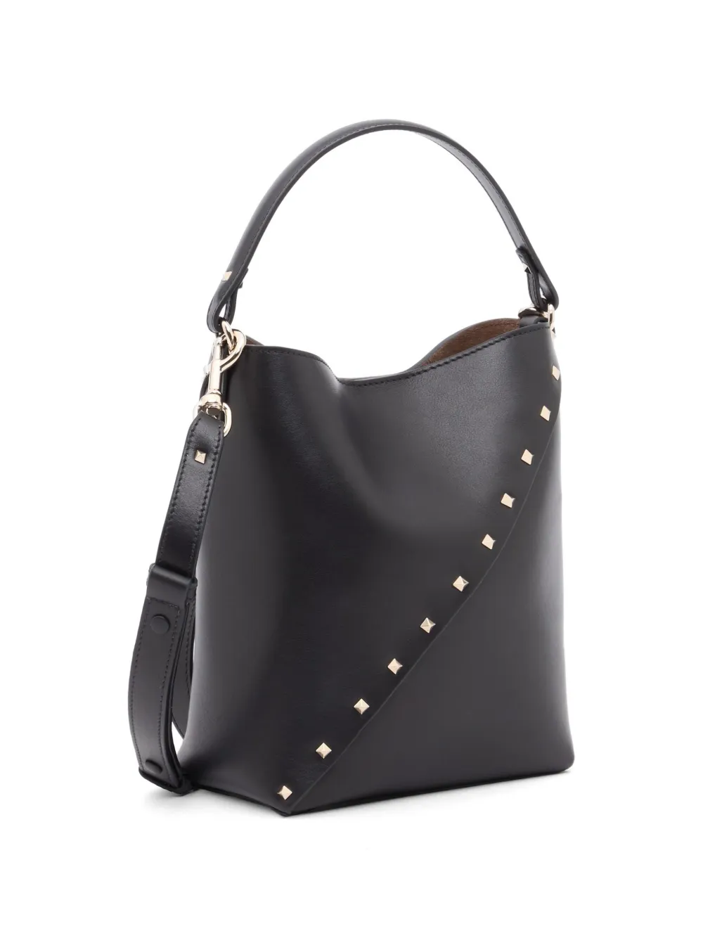 Valentino Garavani Rockstud Wispy calfskin bucket bag Zwart