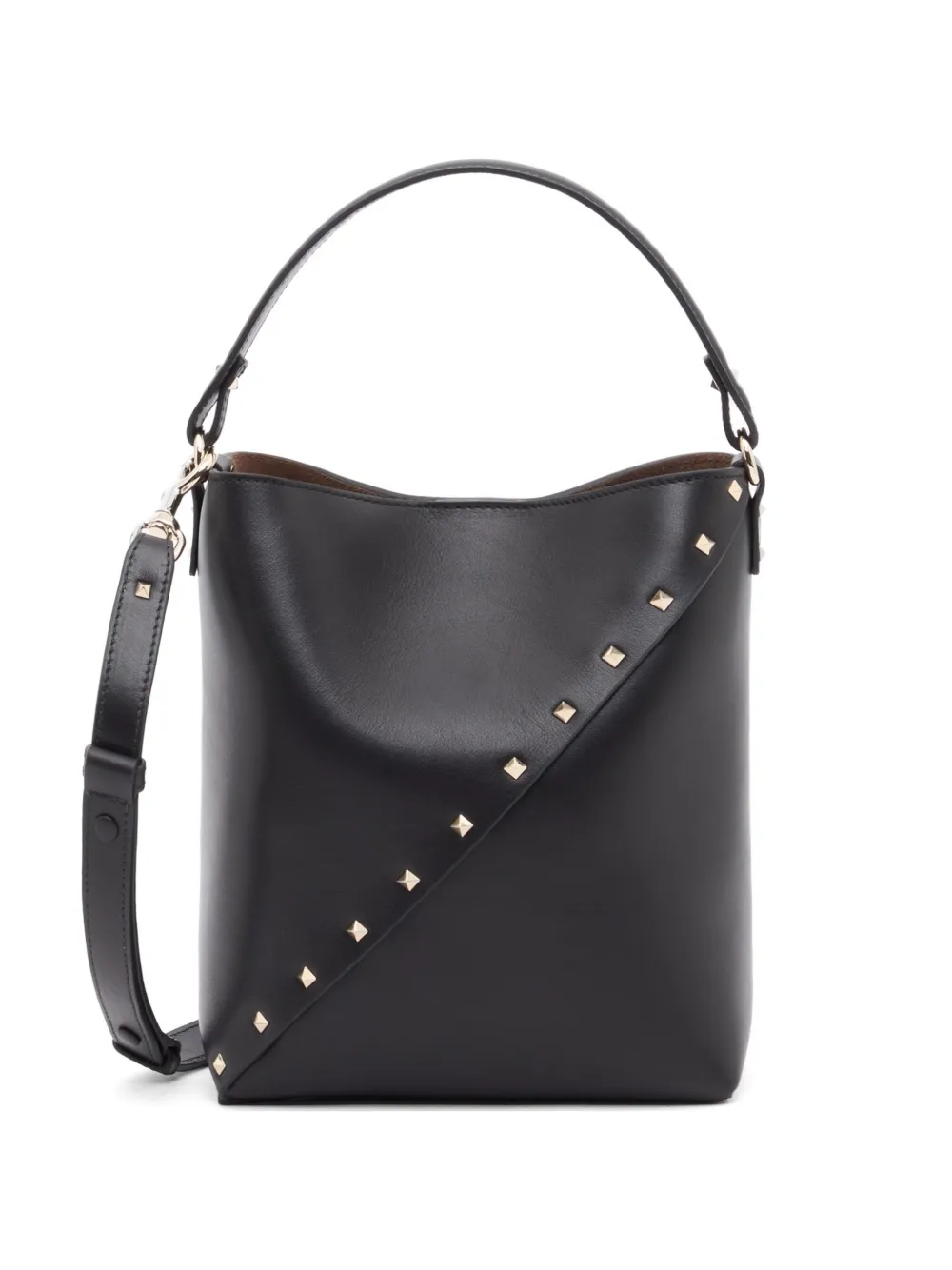 Valentino Garavani Rockstud Wispy calfskin bucket bag - Nero