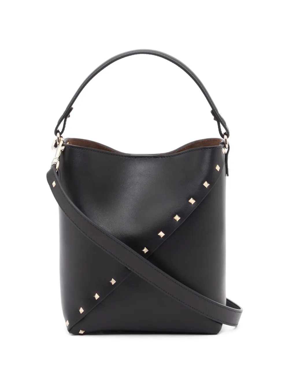 Valentino Garavani Rockstud Wispy calfskin bucket bag Zwart