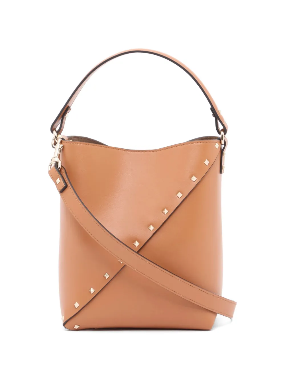 Valentino Garavani Rockstud Wispy calfskin bucket bag Bruin