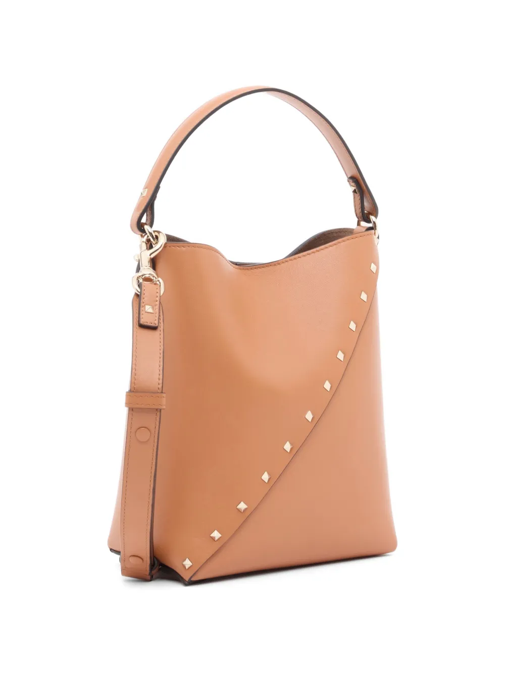 Valentino Garavani Rockstud Wispy calfskin bucket bag Bruin