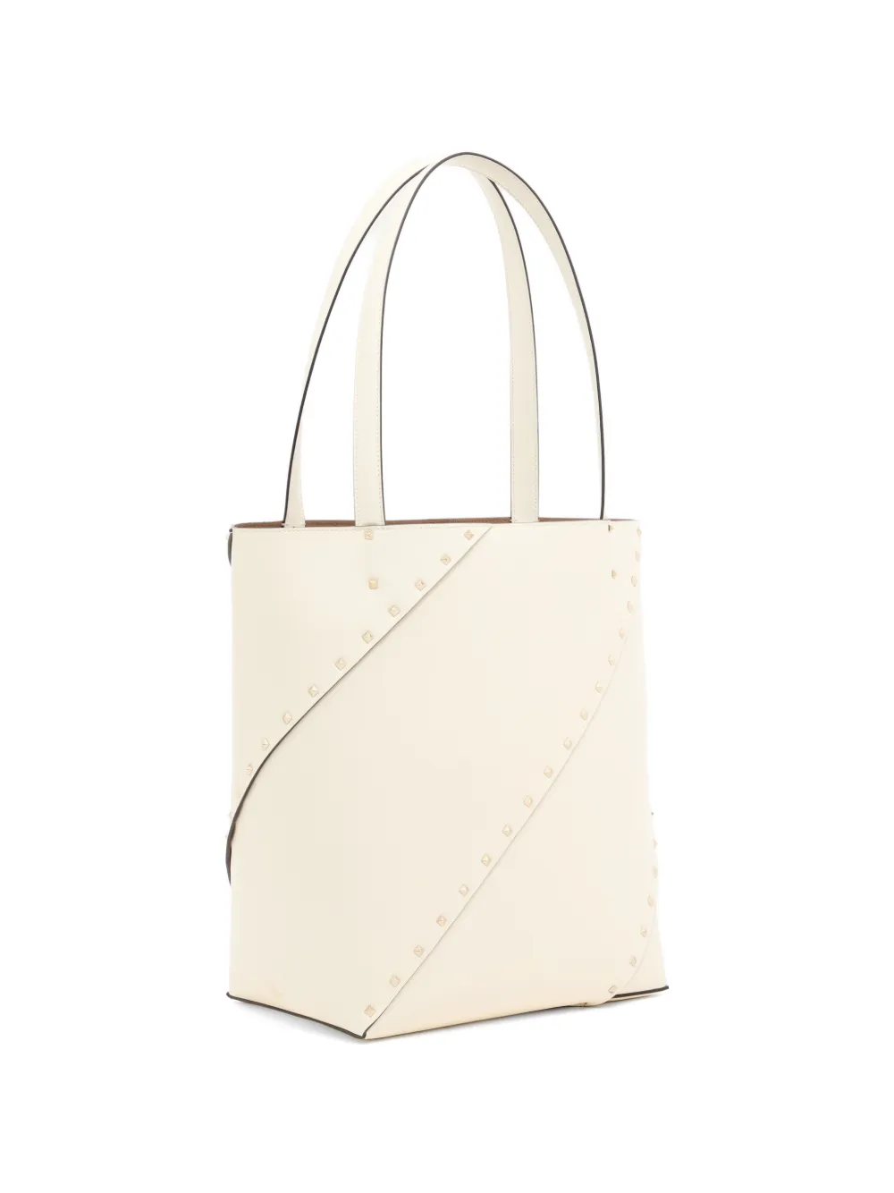Valentino Garavani Rockstud Wispy calfskin shopping bag Wit