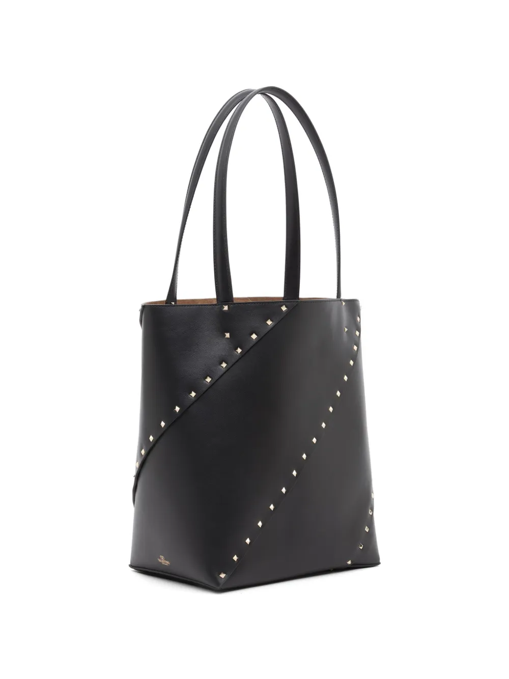Valentino Garavani Rockstud Wispy calfskin shopping bag Zwart