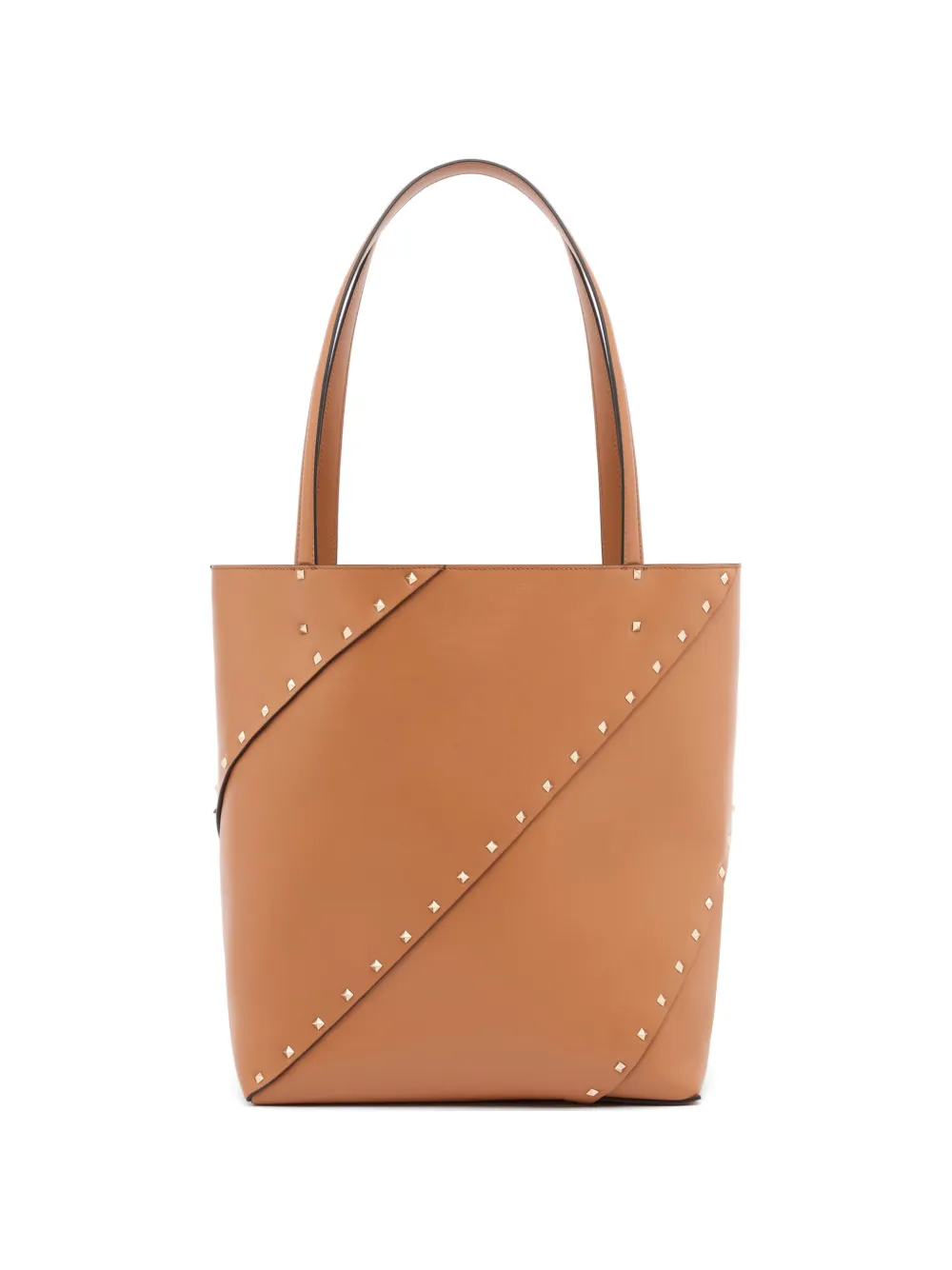 Valentino Garavani Rockstud Wispy calfskin shopping bag - Braun