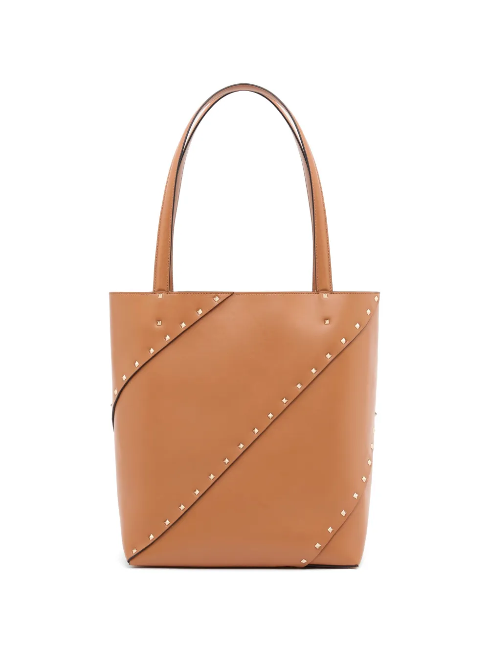 Valentino Garavani Rockstud Wispy calfskin shopping bag Bruin